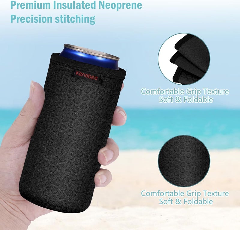 KENOBEE 3 Pack Can Cooler Sleeves for 12oz 16oz Can & 12oz Slim Can, Soft Insulated Reusable Non-Slip Neoprene Can Cooler Drink Caddies Holder Covers for Beer, Soda, Energy Drinks - Image 3